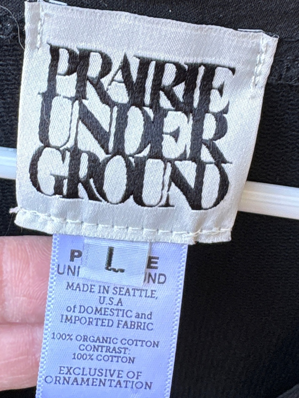 Prairie Underground Organic Cotton Zip Dress Tunic Cardigan Black Sz L - Picture 3 of 14